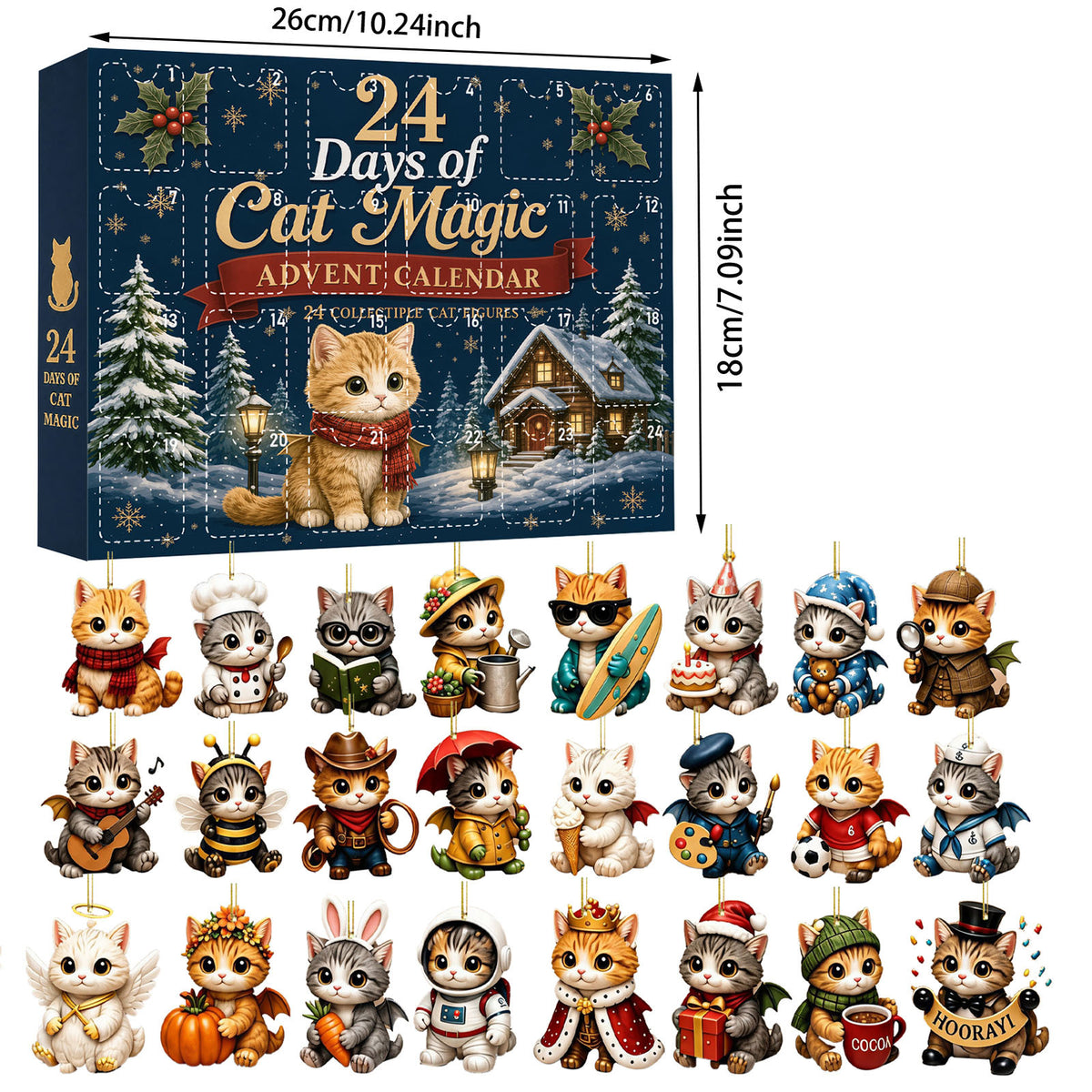 Cute Cat Theme  Advent Calendar Blind Box Christmas Countdown Surprise Gift Interactive Fun