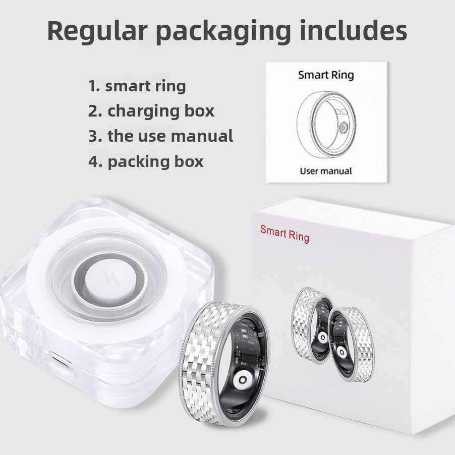 S925 Silver Smart Ring with Sleep Monitoring and Step Counter