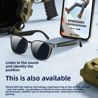 AI Smart Glasses with Multilingual Translation Bluetooth Bone Conduction Calls Music Lightweight