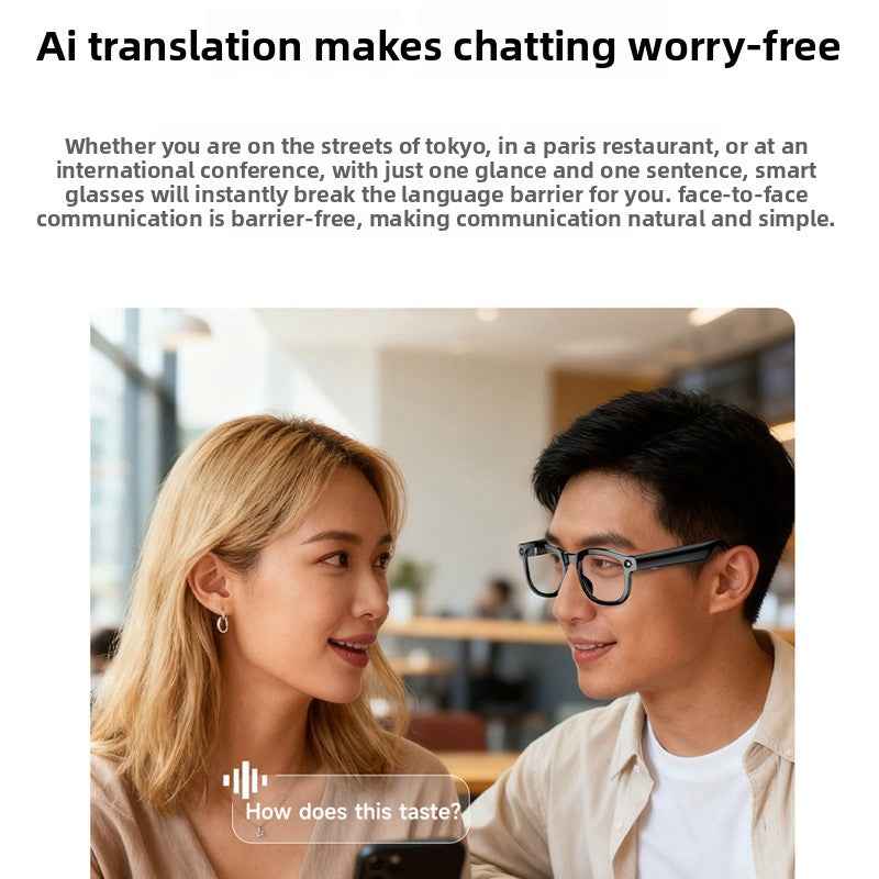 AI Smart Translation Glasses with 2MP Camera Translation Call