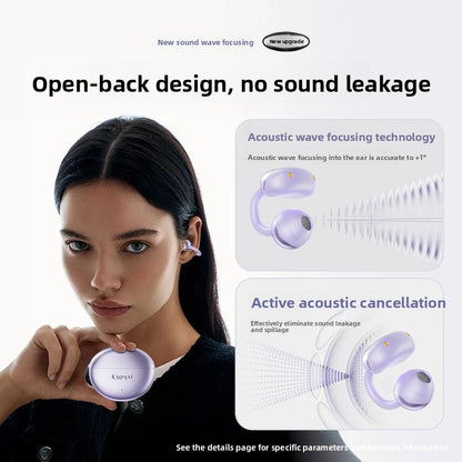 Bluetooth Ear Clip Headphones with decoration buckle