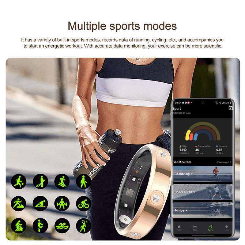 Smart Health Ring Heart Rate Sleep Tracking Fitness Monitor