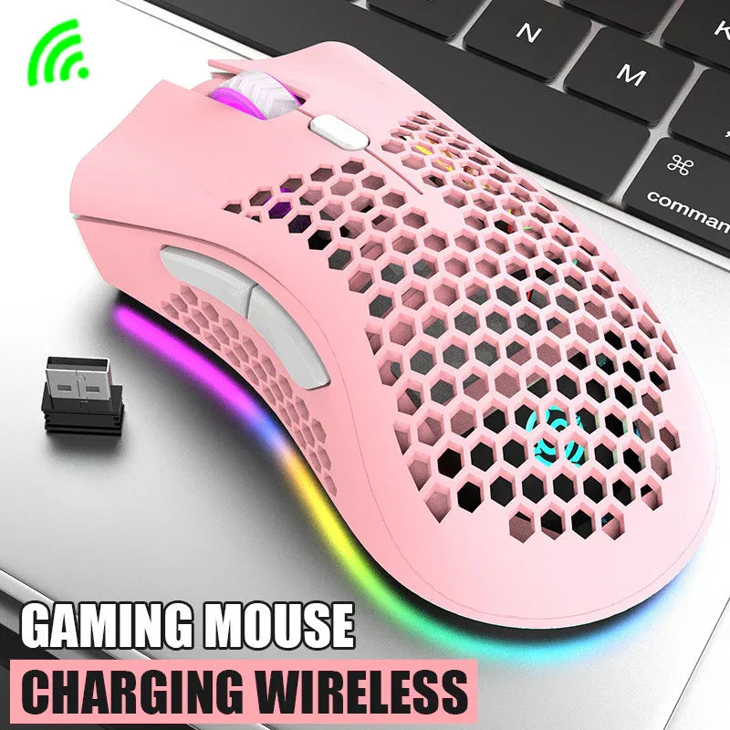 Rechargeable Wireless Gaming Mouse with LED Light for Ultimate Gaming Experience - ZeeTec Store