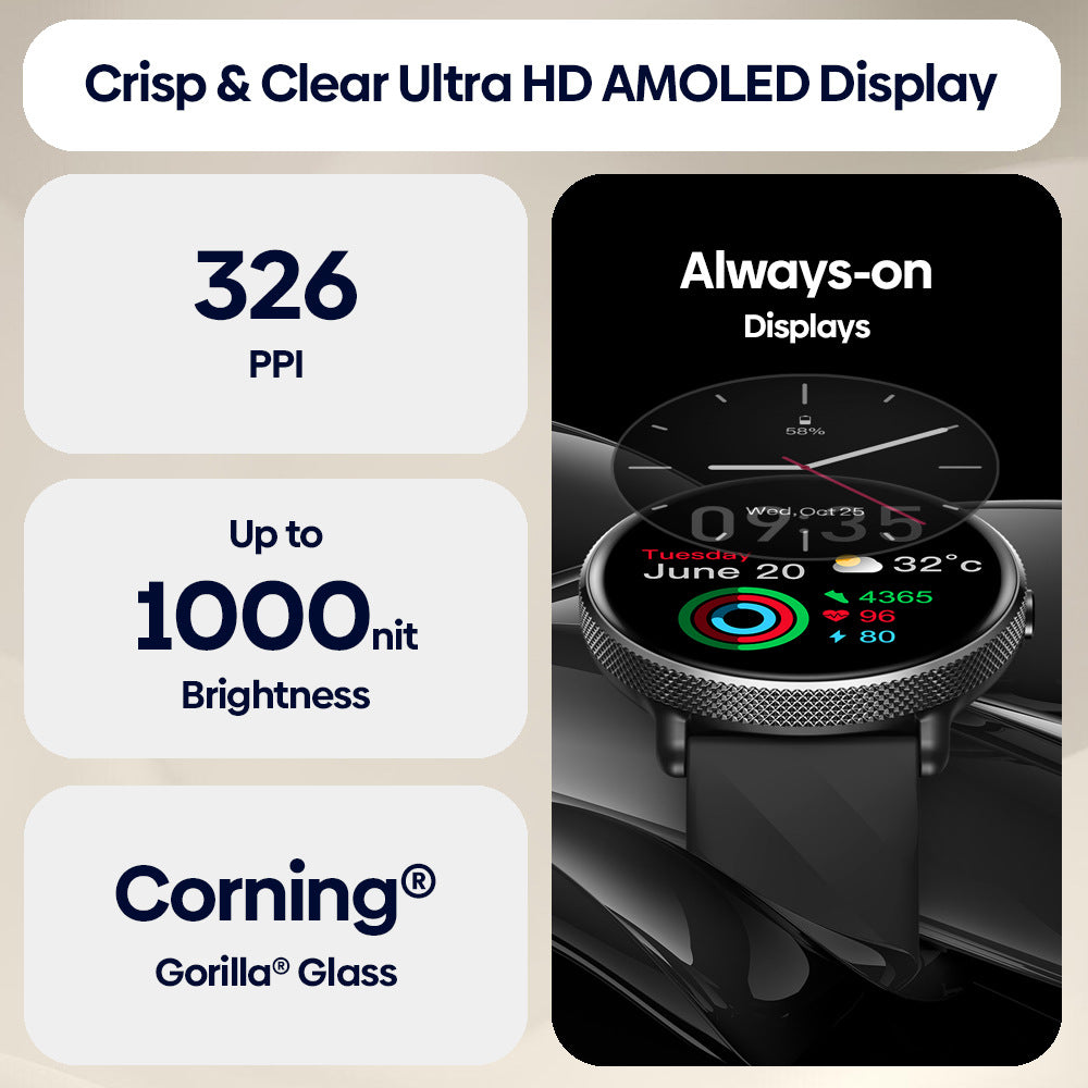 GT3 Pro Ultra-light Smartwatch AMOLED round Display with Bluetooth calling, Health Monitor and Smart notifications