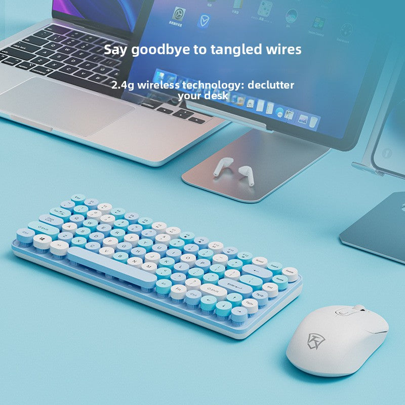 Aesthetic Wireless Mechanical Feel Silent Keyboard with Bluetooth