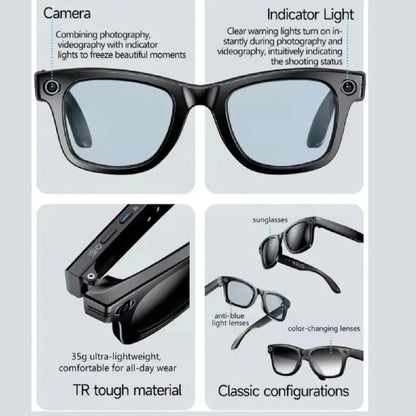 Smart AI Glasses with Built-In Advanced Object Recognition Camera | Audio | Translation & Smart Features