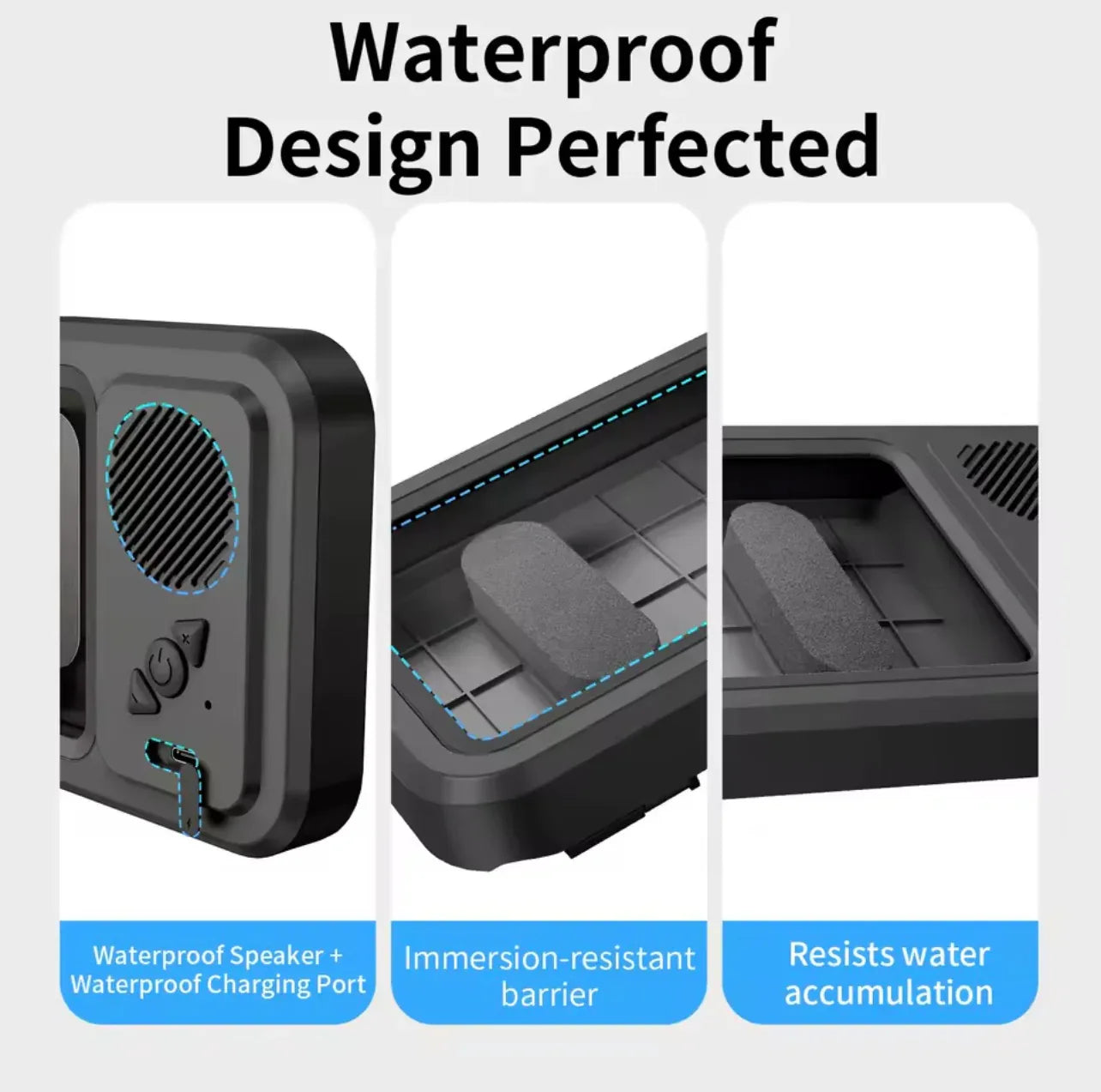 Waterproof Bluetooth Speaker Phone Box with Touch Screen and Built-In Battery - ZeeTec Store