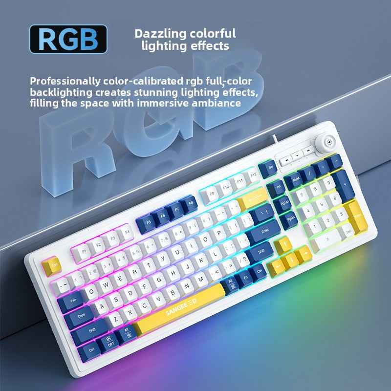 Sangee K18 RGB Gaming Keyboard with Knob