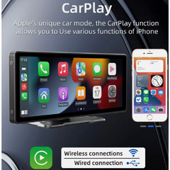 Universal Car Play Screen, Universal Compatibility, 10.26 inches of High-Quality Display, WIFI Connectivity, Radio, USB flash drive SD card (Audio\/Video\/Pictures), Bluetooth function, Wired mobile phone projection screen