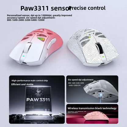 Aula SC620 Wireless Gaming Mouse - Tri-Mode, 12000 DPI, Lightweight Design