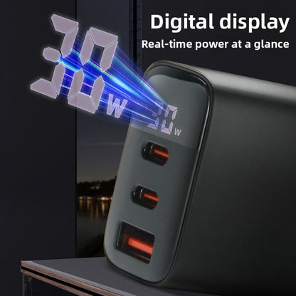 30W Triple Port Fast Charger with Digital Display, Universal Compatibility, PD Protocol: Supports Power Delivery for efficient fast charging