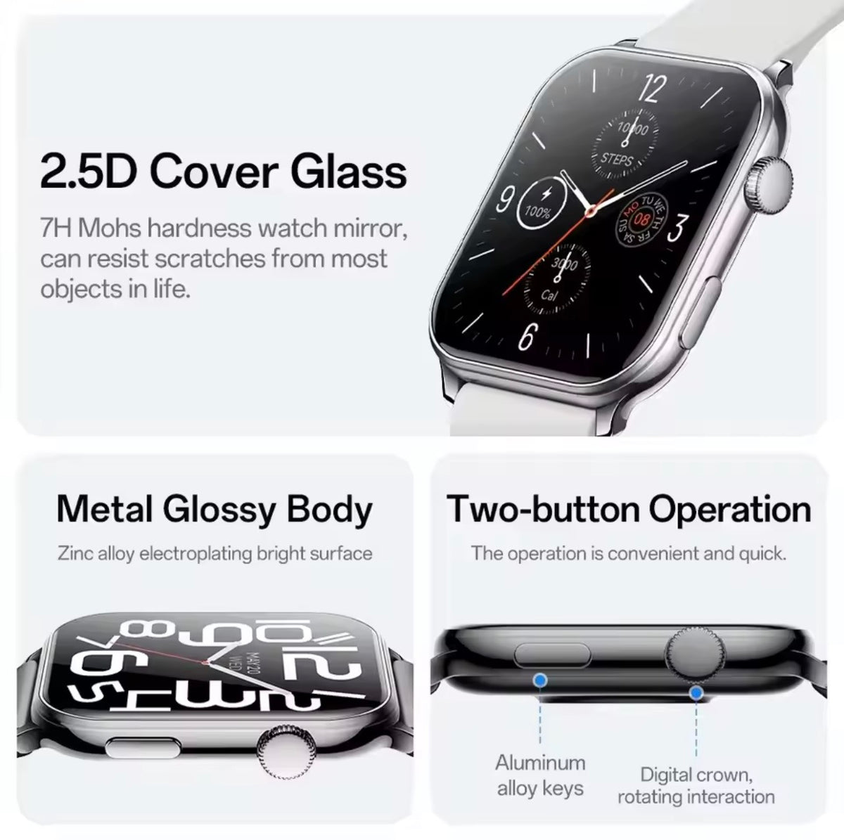 Slim Smart Watch with Bluetooth Call, Activity tracker and Health Monitoring Features - ZeeTec Store