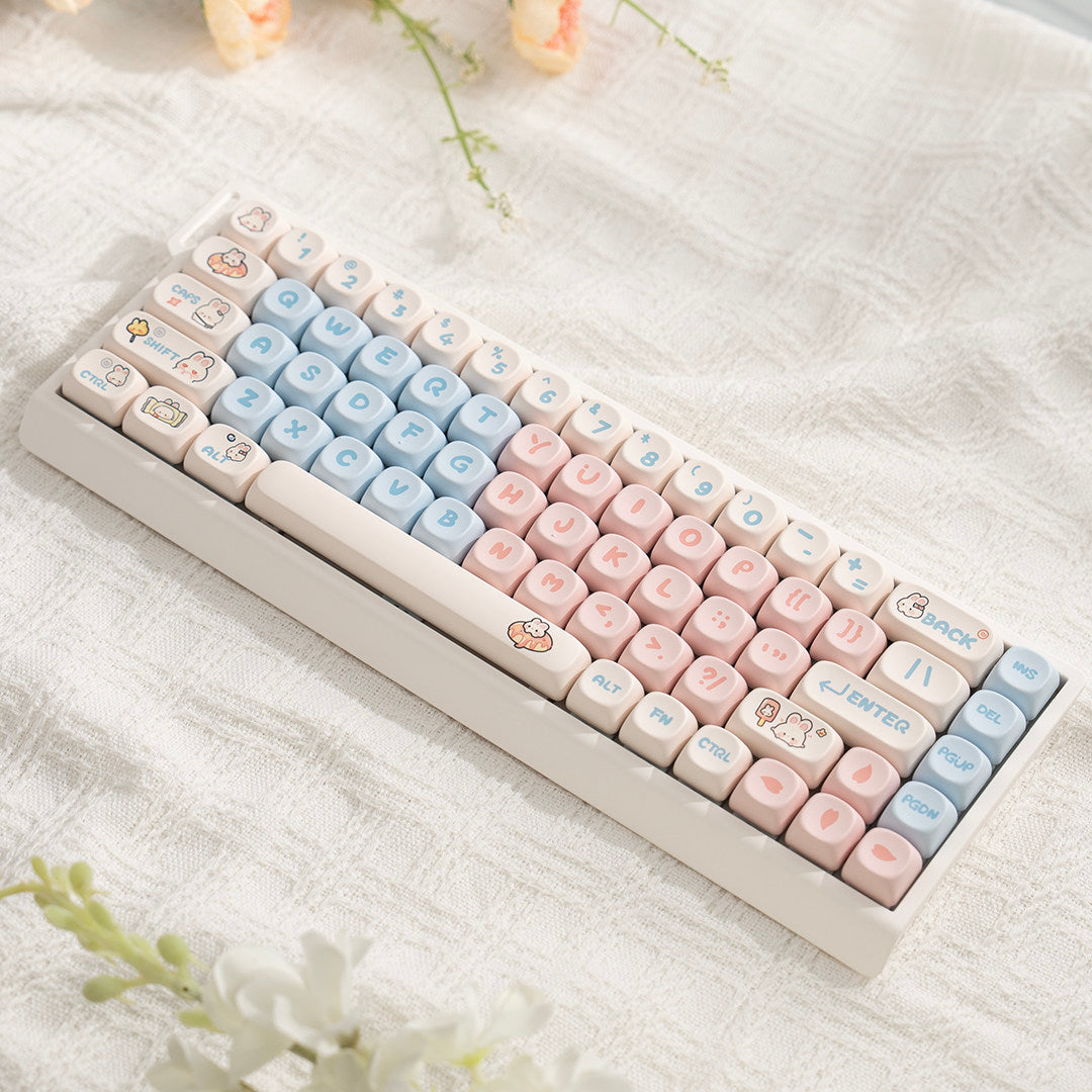 M68 Wireless Wired Bluetooth Mechanical Keyboard with Mahjong Sound, Silent for Office,Compatible with Computer and Mobile Phone - ZeeTec Store