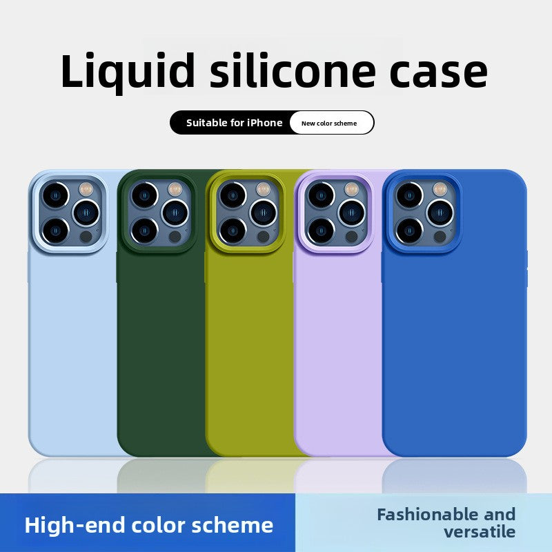 New Liquid Silicone Solid-Color Phone Case Shockproof