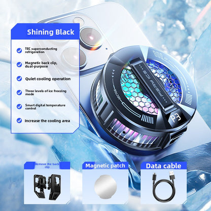 Magnetic Semiconductor Frost Phone Cooler with Digital Display