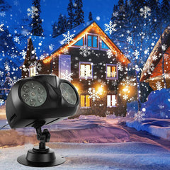 Christmas Snowflake Projector Light, Replaceable Film Patterns with High Brightness, Dual Usage (Indoor and outdoor)