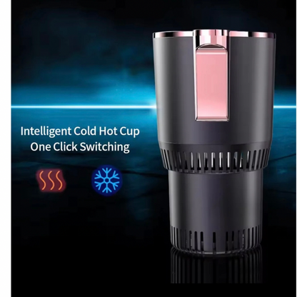 Portable Smart 2-in-1 Car Cup, Cooler & Warmer, 12V Mini Auto Refrigerator for Hot & Cold Drinks, Travel Cup Holder, Compact & Portable, Smart Touch Control, Silent & Safe Operation