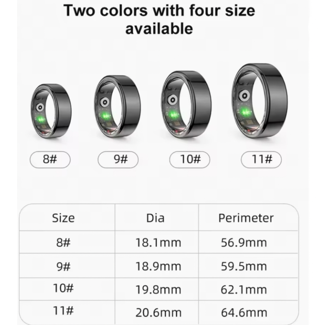 Smart Ring with Multi-Sports Modes – Pedometer, Multi-Sports Modes & Fitness Tracking, Advanced Health Monitoring, App Connectivity, Smart Features – Remote photo control, Long Battery Life – 17mAh up to 15 days standby, IP68 Waterproof