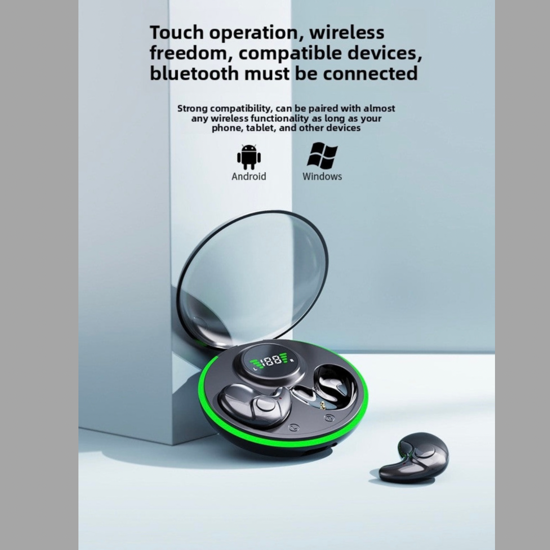 Bone Conduction Bluetooth Earbuds, High Sound Quality, Low Latency for E-Sports, Digital Display Screen, Voice Control