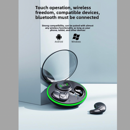 Bone Conduction Bluetooth Earbuds, High Sound Quality, Low Latency for E-Sports, Digital Display Screen, Voice Control