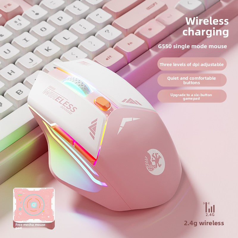 Mecha Mouse Wireless Bluetooth Silent Mechanical E-Sports Gaming Rechargeable Desktop Laptop Universal Dual-Mode - ZeeTec Store