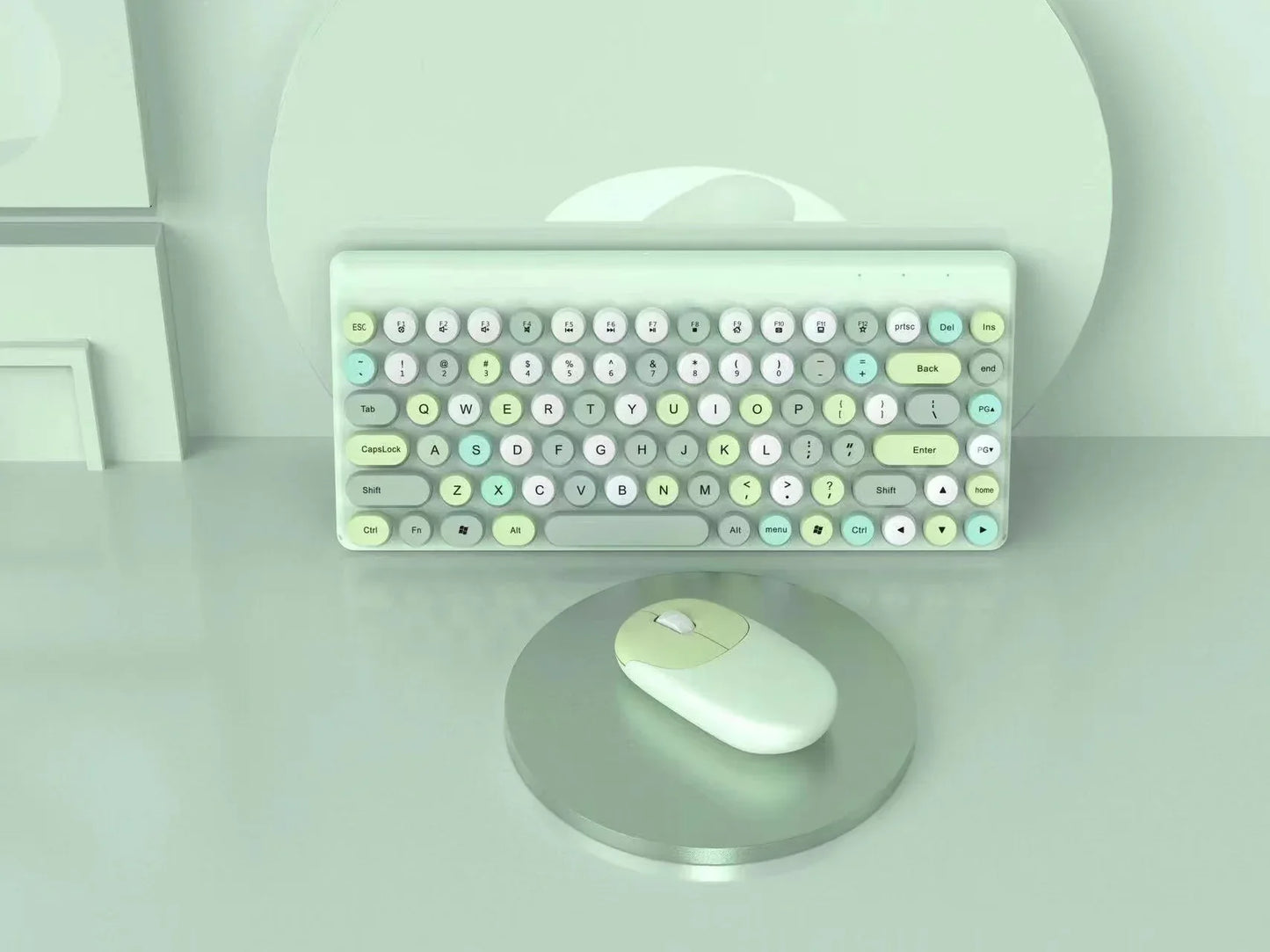 Wireless Retro Keyboard and Mouse Set for a Vintage Touch - ZeeTec Store