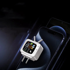 Smart Charger, Clock & Weather, USB Power Adapter Display Temp Humidity, All-in-One Charger & Smart Display, Fast USB Charging Output, Color LED Display, Auto Sync Time & Forecast, Safe & Durable