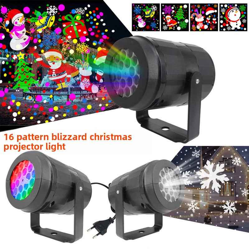 Christmas projection lamp Atmosperic Lighting Rotating Laser Effect 16 Patterns