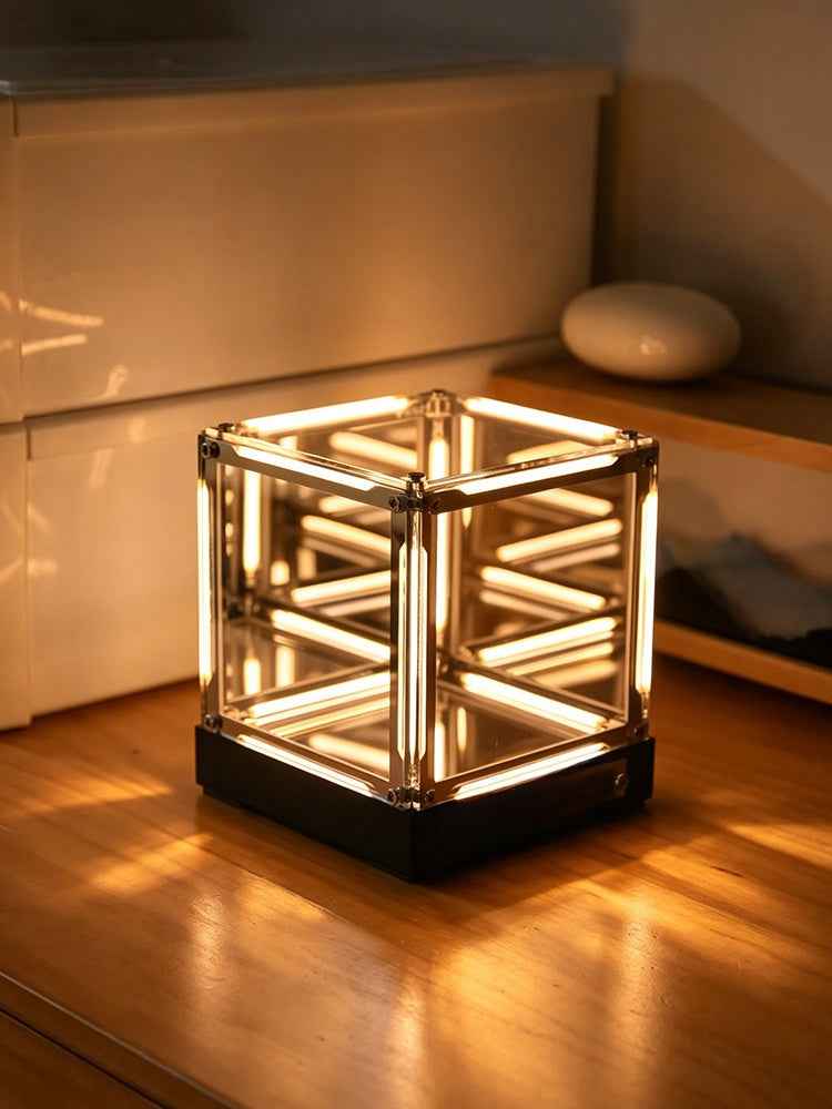 Four-Dimensional Infinite Abyss Cube LED Table Lamp