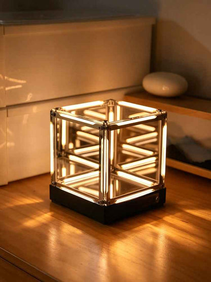 Four-Dimensional Infinite Abyss Cube LED Table Lamp