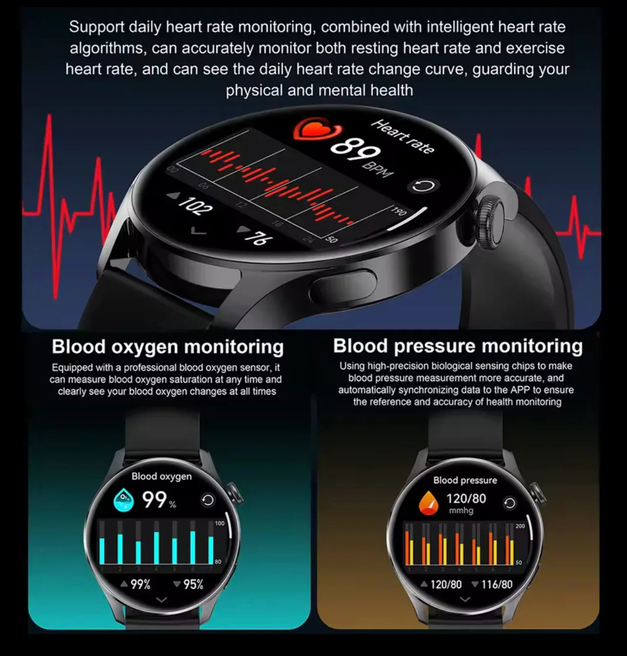 Fashion Smart Watch for Men and Women with AMOLED Screen, Bluetooth Calling, Heart Rate Monitoring, and More - ZeeTec Store