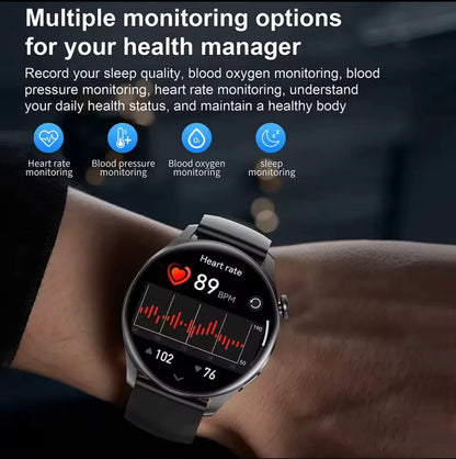 Fashion Smart Watch for Men and Women with AMOLED Screen, Bluetooth Calling, Heart Rate Monitoring, and More - ZeeTec Store