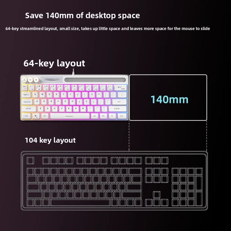 Mechanical Keyboard Wired 61-Key for Ultimate Typing Experience