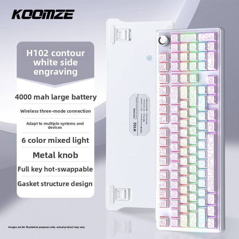 Koman 102 Mechanical Keyboard with Wireless Bluetooth Three-Mode Customization for Gaming and Office