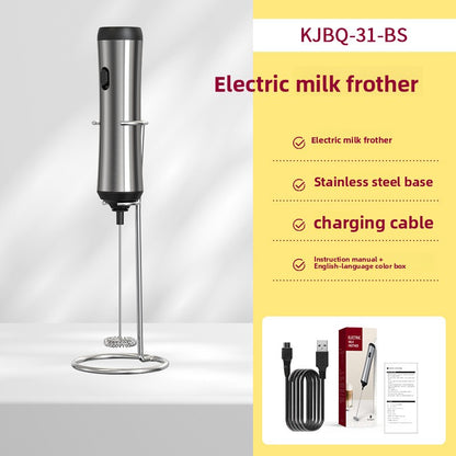 Rechargeable Handheld Electric Mixer with Interchangeable heads for mixing, frothing, and blending tasks