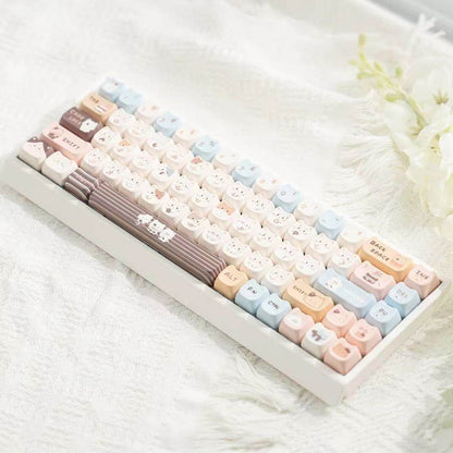 M68 Wireless Bluetooth Mechanical Keyboard with Mahjong Sound, Silent for Office,Compatible with Computer and Mobile Phone