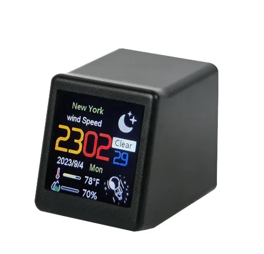 New Cross Border Intelligent Weather Station with 1.54 Inch Screen - WIFI Weather Clock for Temperature and Humidity, Perfect Personalize Desktop Decoration - ZeeTec Store