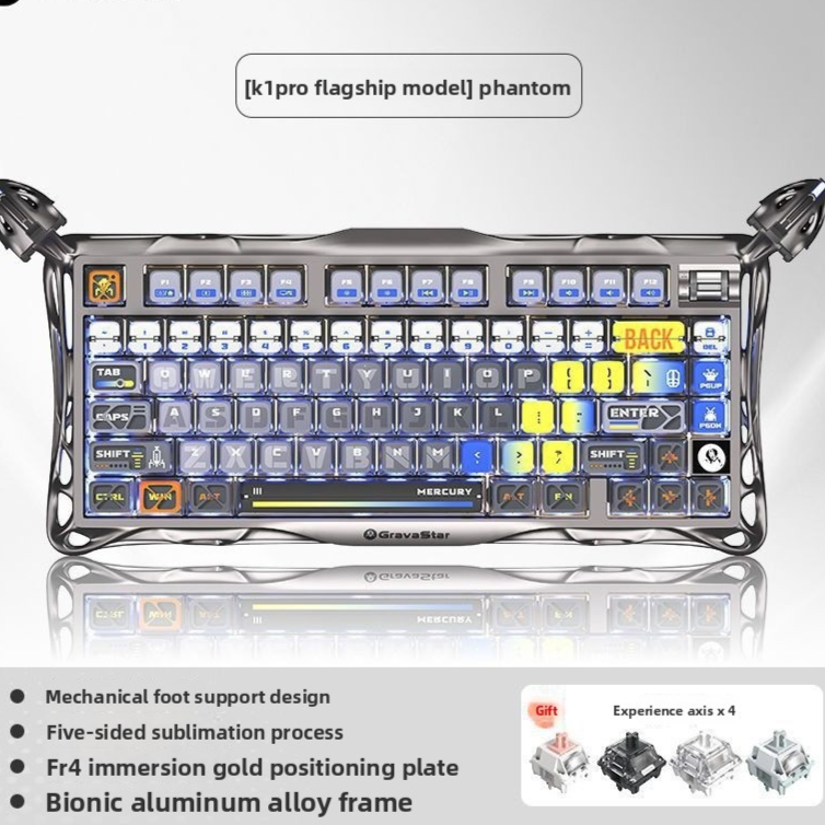 Mercury Wireless Mechanical Gaming Keyboard RGB Backlit