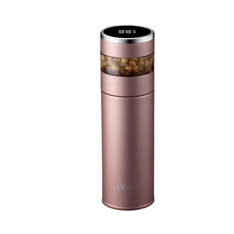 Smart Temperature Display Vacuum Cup 500ML with Tea Strainer - Premium 316 Stainless Steel Insulation - ZeeTec Store