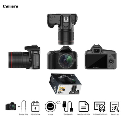 Camera 4K, Dual Lens Night Vision, 64MP High Resolution, Wifi Connectivity, HD Screen 3.0-inch, Stabilization: Electronic anti-shake, Special Features: HD video recording, manual operation