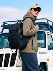 Mens British Style Travel Backpack with Laptop Compartment