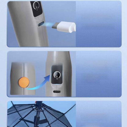 USB Charging Sun Umbrella with Cooling Fan