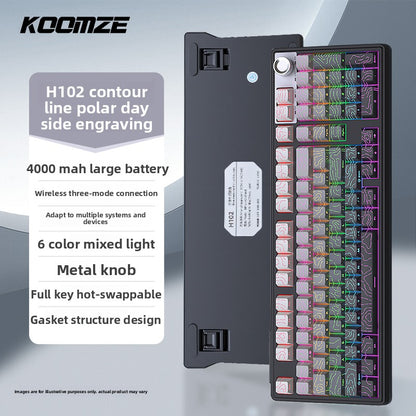 Koman 102 Mechanical Keyboard with Wireless Bluetooth Three-Mode Customization for Gaming and Office