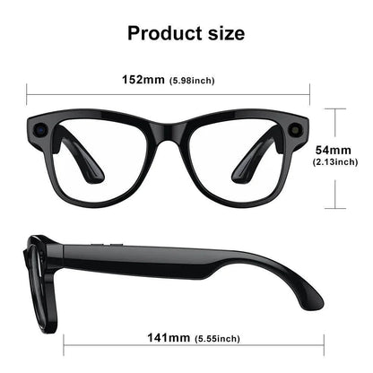 Ultra Smart AI Glasses with Camera for Real-Time Object Recognition and Translation - 8MP Camera & Charging Case - ZeeTec Store