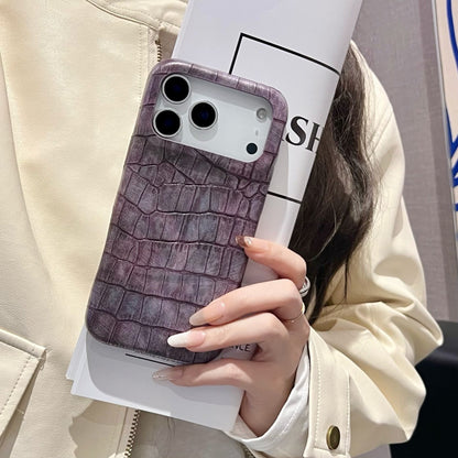 Retro Crocodile Pattern Flip Mirror Phone Case for iPhone 13 14 15 16 17 Series