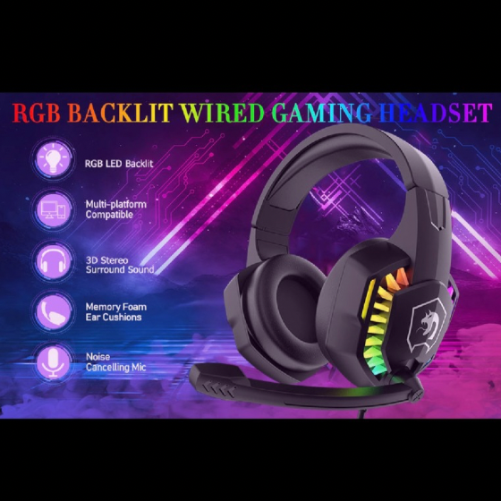 4-in-1 Gaming Combo Bundle Wired Keyboard Mouse Headset & Pad, Wired Keyboard 104 keys and 19 anti-ghosting keys 12 multimedia keys, Wired Gaming Mouse 3 adjustable DPI Ergonomic non-slip design cool backlit, Wired Gaming Headset Stereo sound universal