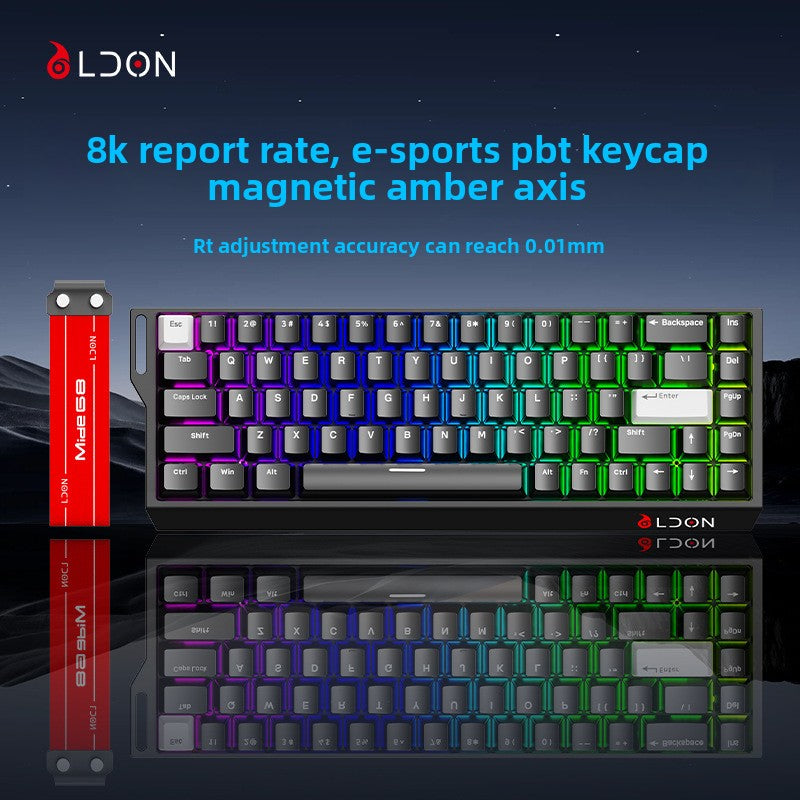 Mechanical Gaming Keyboard Wired 68 Keys with Magnetic Axis