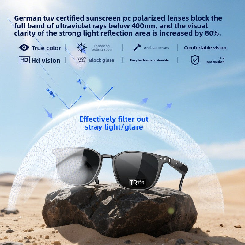 AI Smart Glasses with Multilingual Translation Bluetooth Bone Conduction Calls Music Lightweight