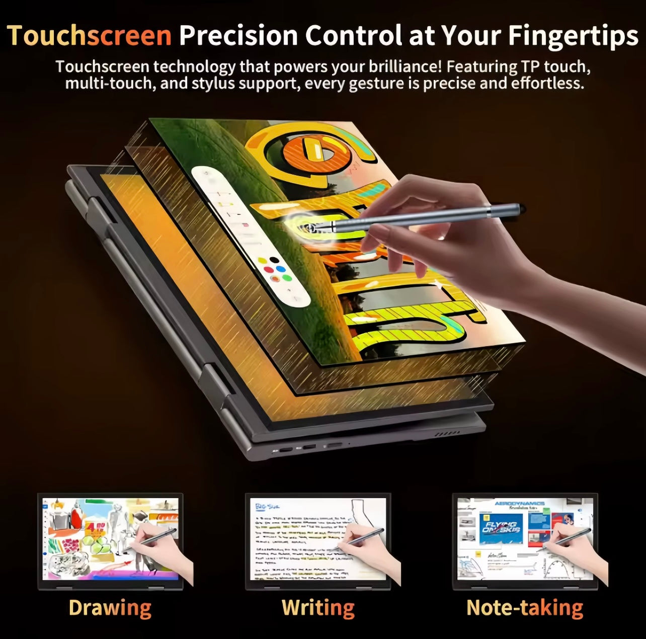 ZeeTec 2 in 1 LAPTOP, 11” full HD touch screen,YOGA 360 FLIP Different modes, Intel i5 12th Gen 16GB RAM 512GB,Sleek and lightweight laptop (985 Grams)