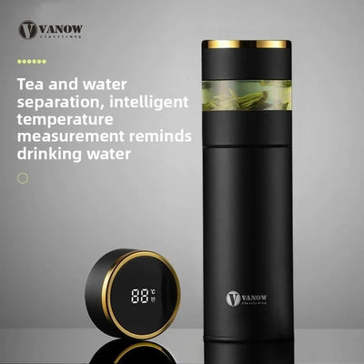 Smart Temperature Display Vacuum Cup 500ML with Tea Strainer - Premium 316 Stainless Steel Insulation - ZeeTec Store